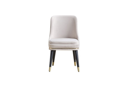 White Modern Dining room Chair Single Seater Upholstered furniture Stylish feet